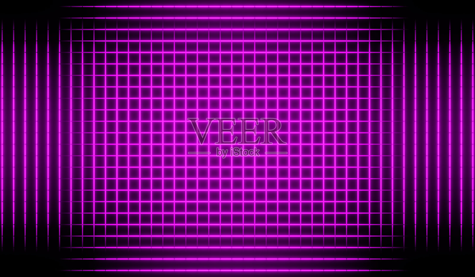 粉色霓虹灯照亮的水平和垂直线条。插画图片素材