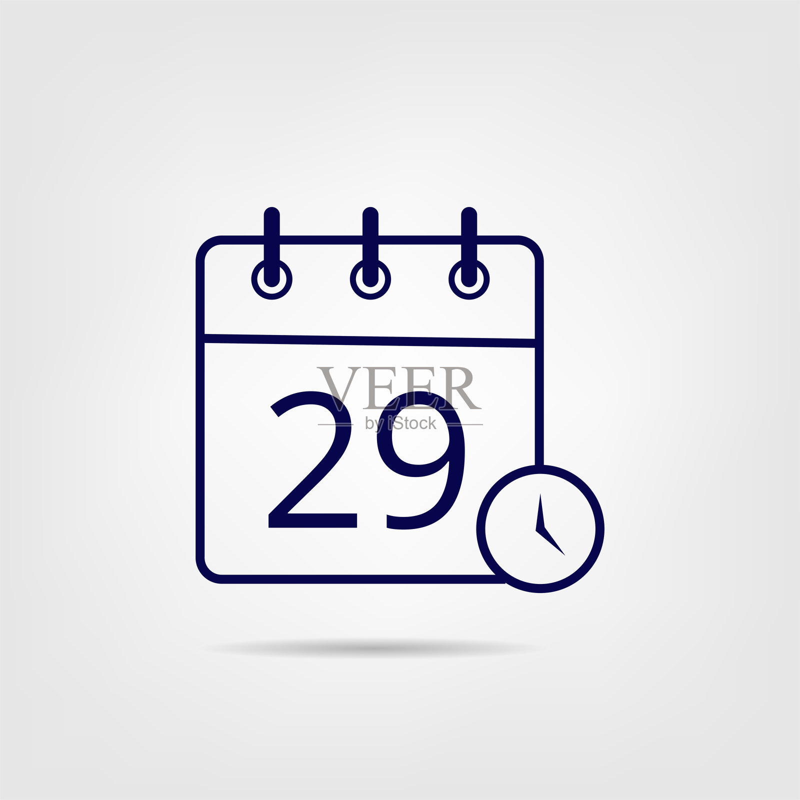 日历矢量平面图标第29天插画图片素材