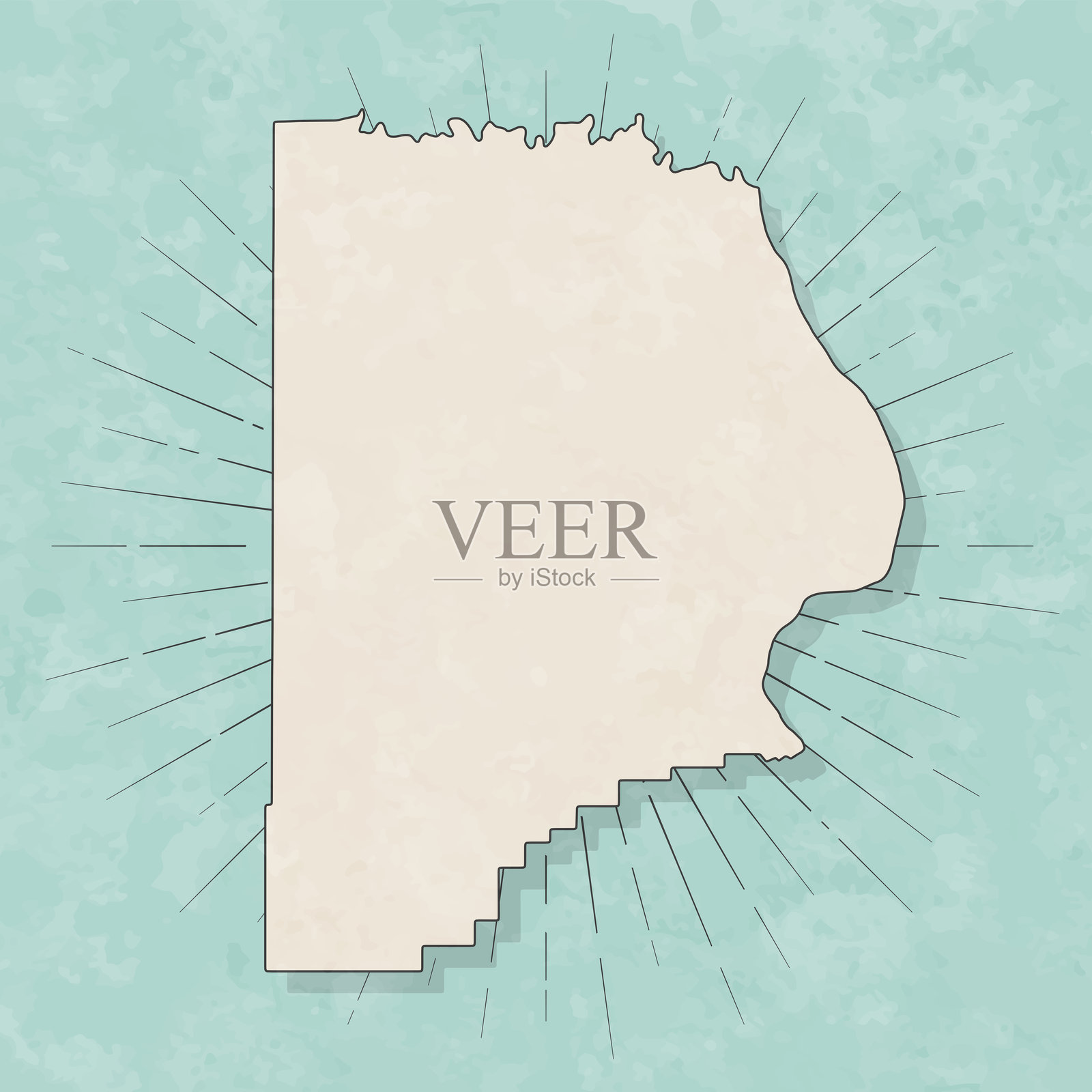 密苏里州吉拉尔德县。复古风格地图 - 旧纹理纸张插画图片素材