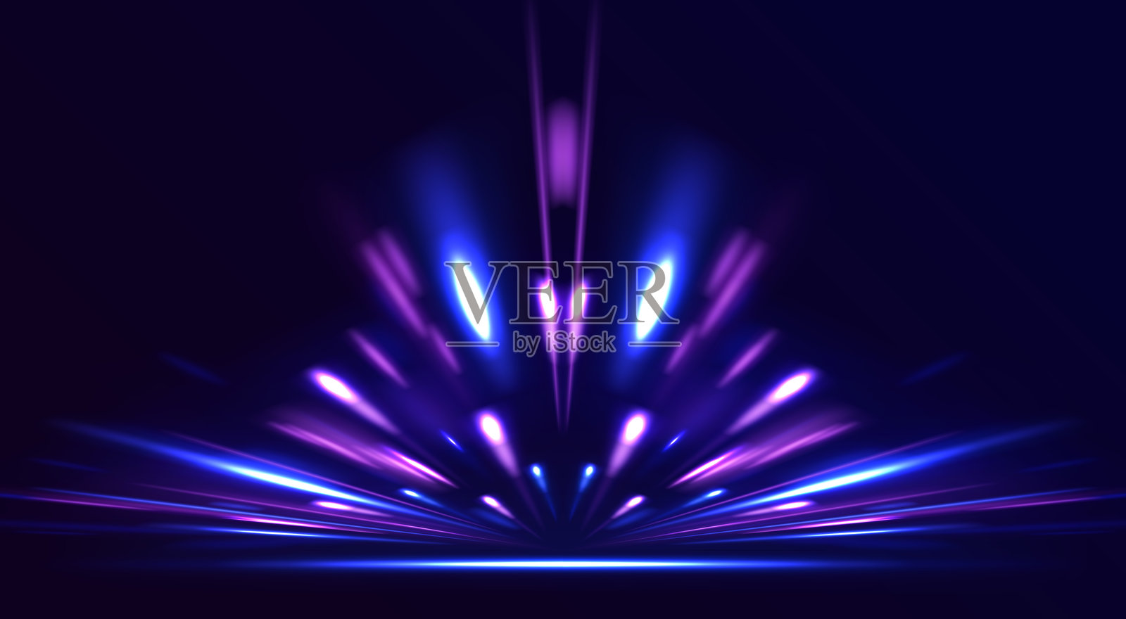 在黑暗背景下呈彗星形状的线条。插画图片素材