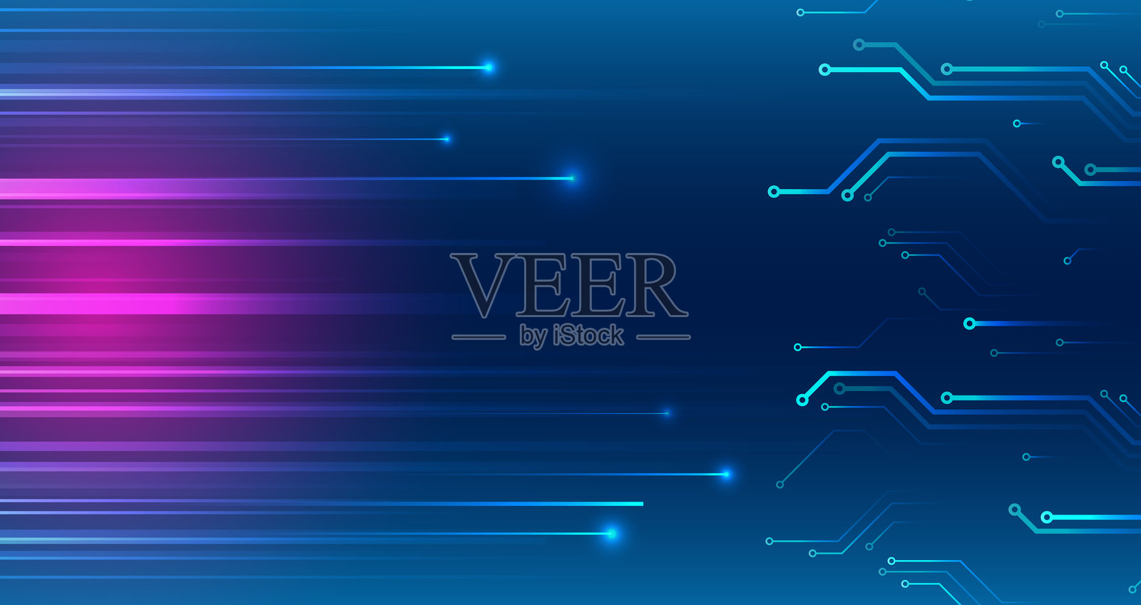 广泛的网络安全互联网和网络概念。高科技矢量插图，包含各种技术元素。抽象的全球科幻概念。蓝色背景上的数字互联网通信。插画图片素材