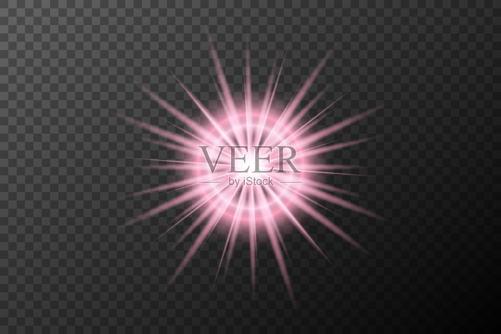 粉色光效孤立的耀斑爆炸闪亮尘埃线太阳耀斑星星火花霓虹灯节日庆典，矢量元素插画图片素材