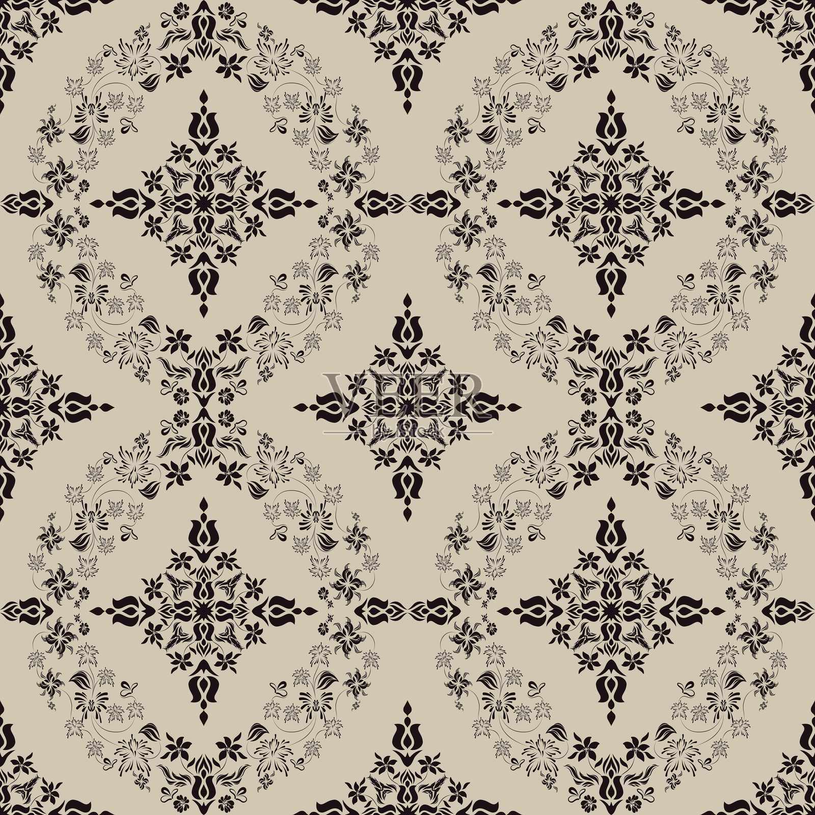 非洲民族手工制作的美丽伊卡特艺术。非洲伊卡特民族部落，波西米亚色彩无缝壁纸。动物印花与民族热带图案相结合。非洲波西米亚风格的佩斯利花卉伊卡特背景。插画图片素材