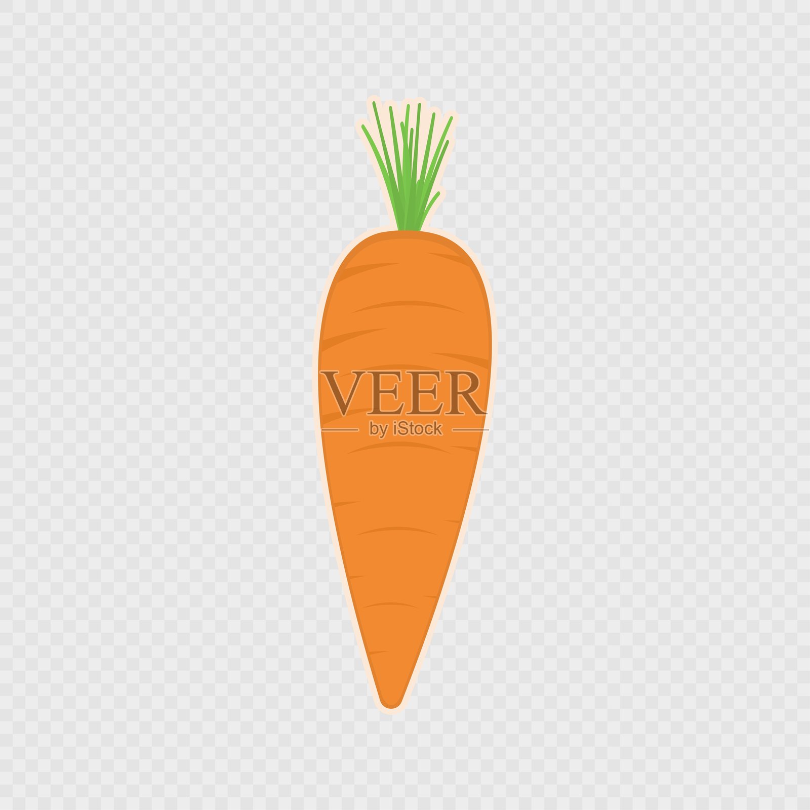 卡通单根胡萝卜。矢量插图。插画图片素材