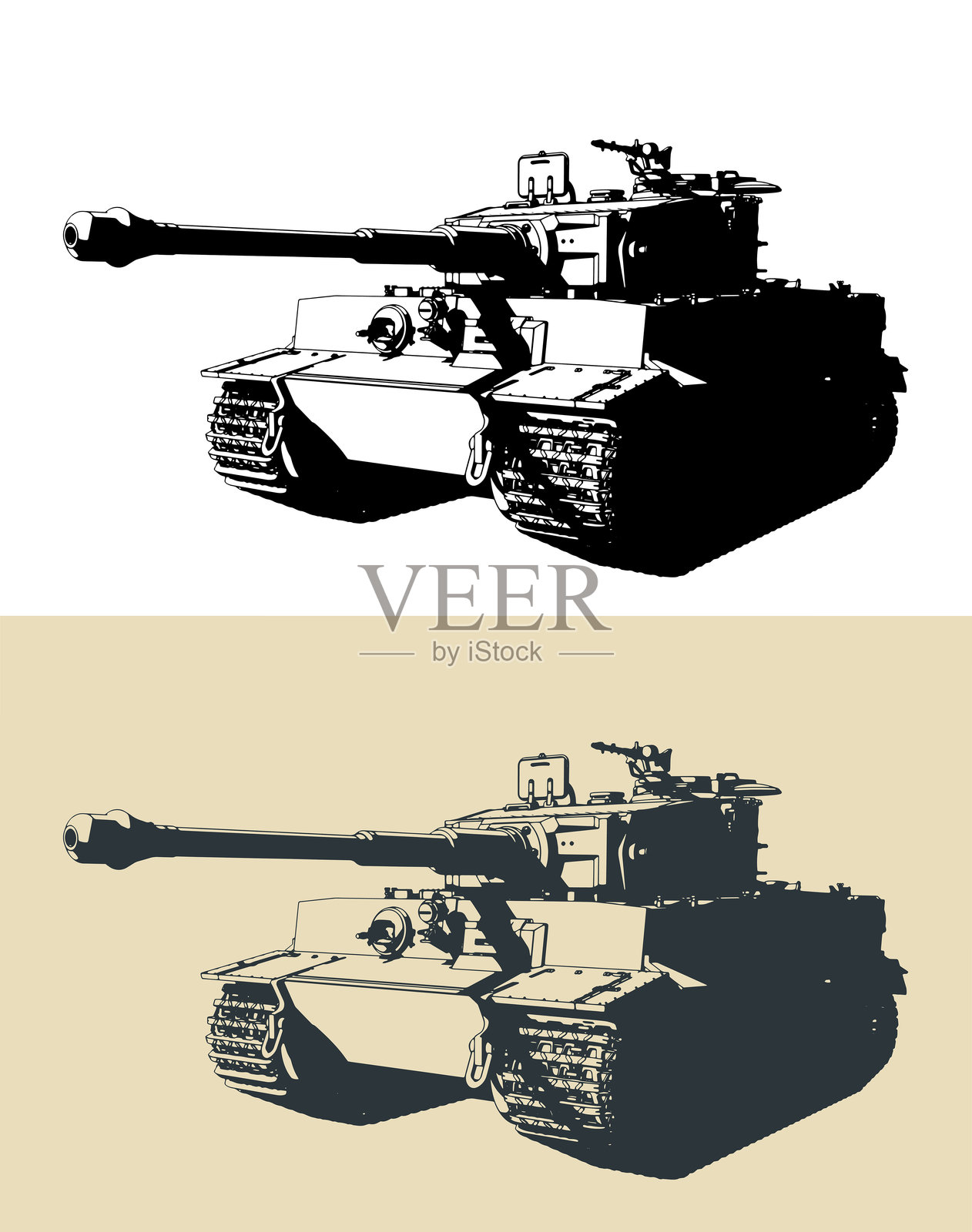 虎式重型坦克插图插画图片素材