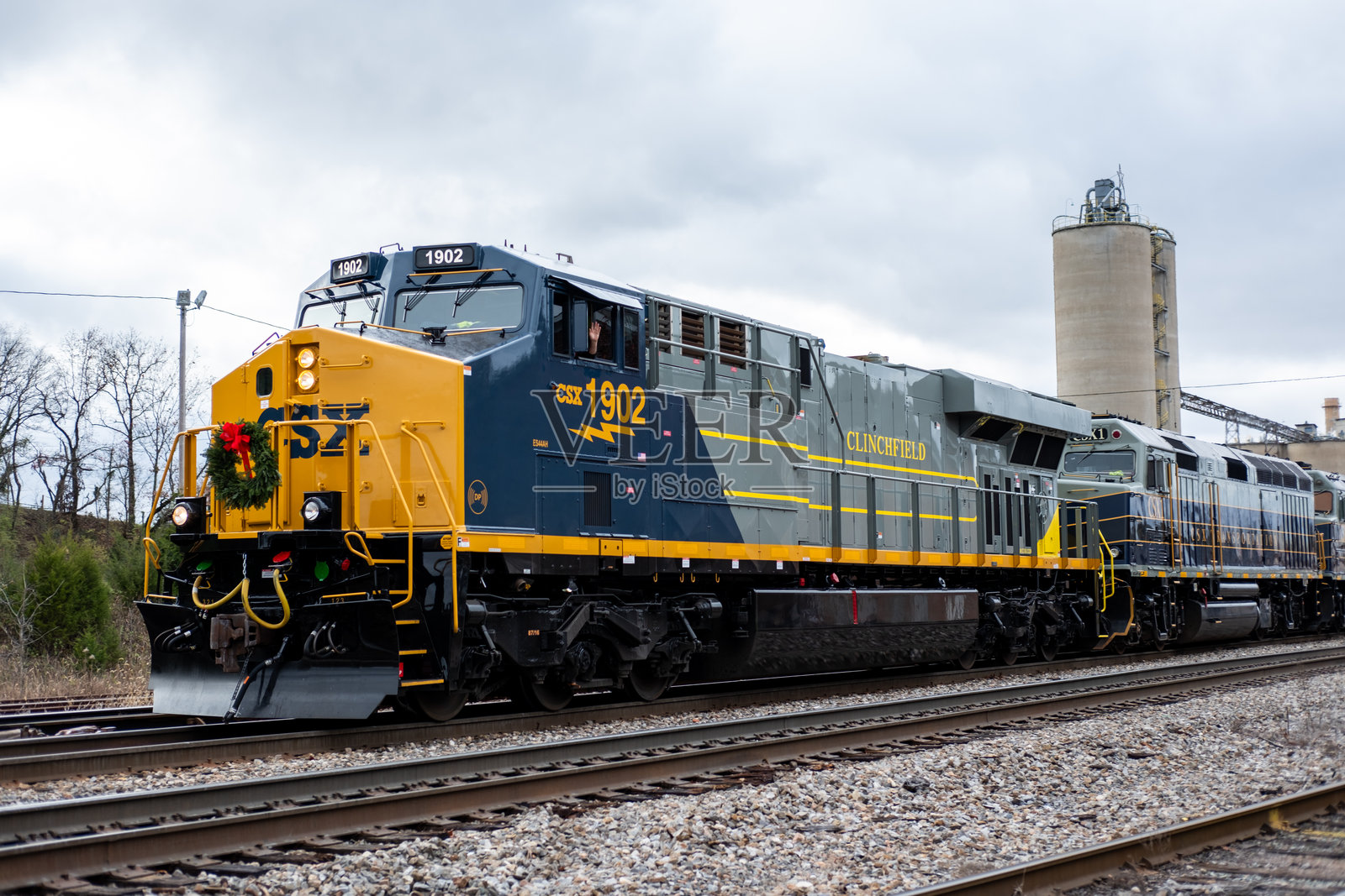 CSX圣诞火车驶入田纳西州金斯波特照片摄影图片