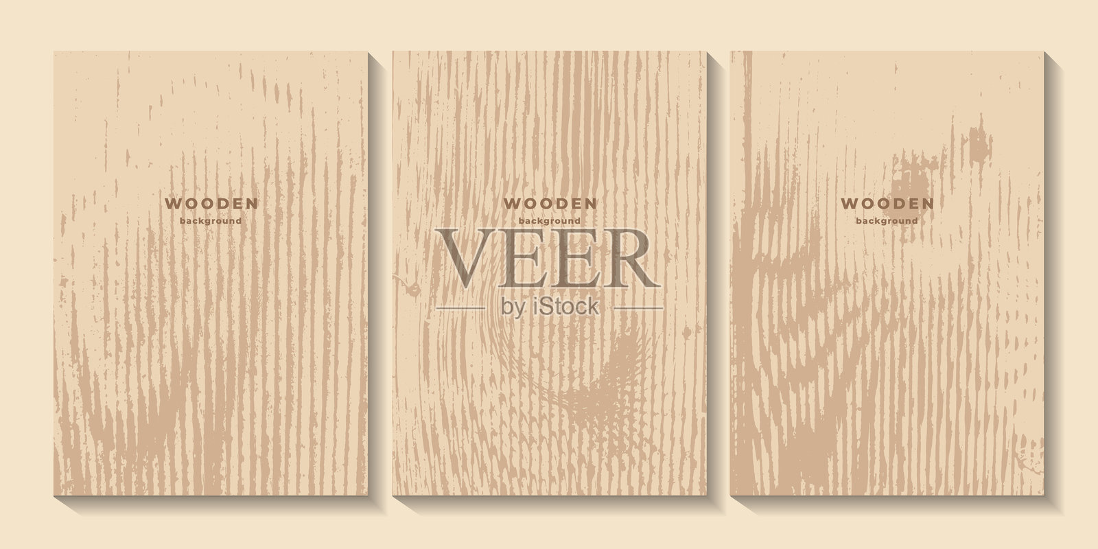 一组木质纹理。白橡木木纹插画图片素材