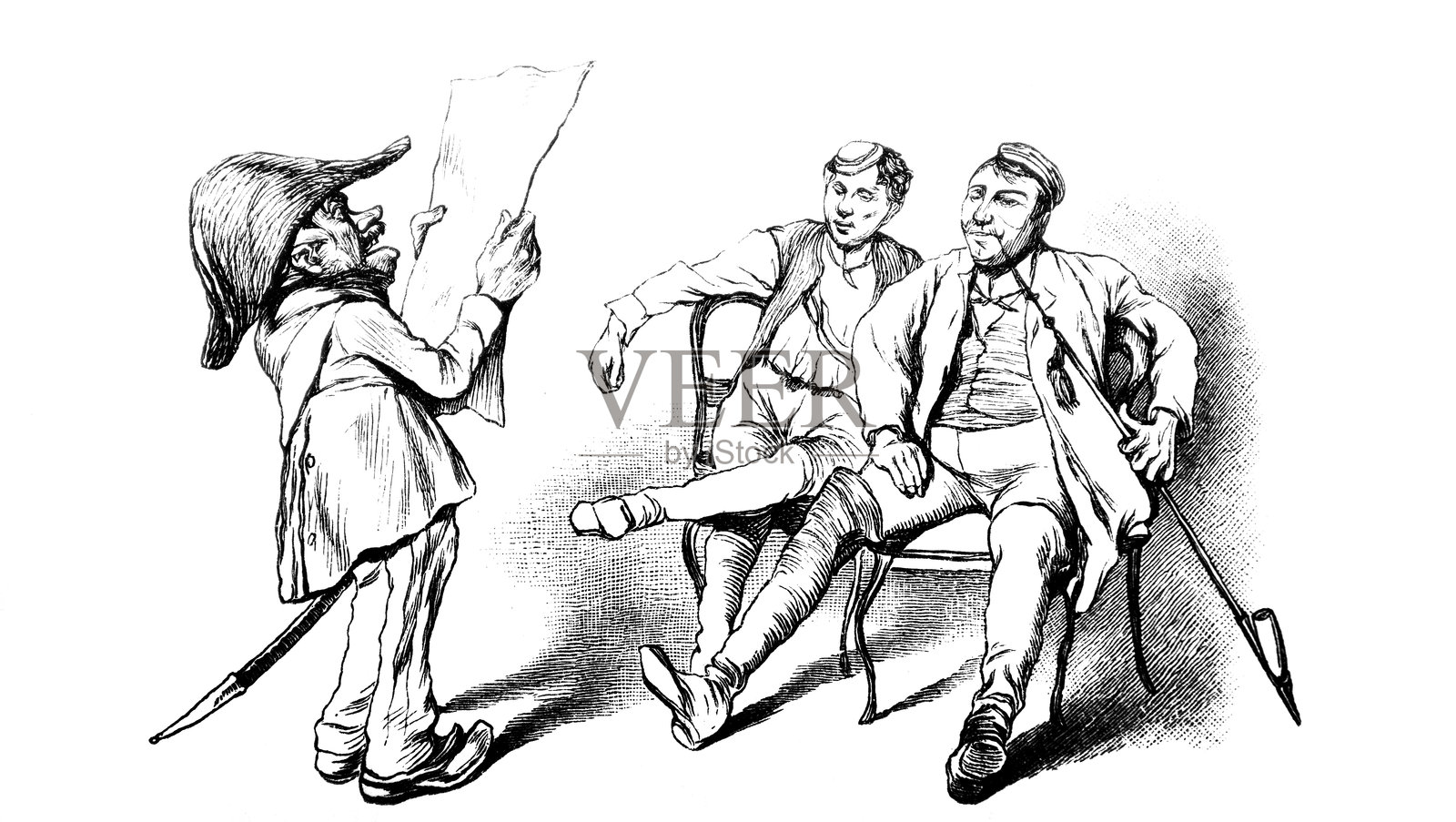 穿着有趣的男人插画图片素材