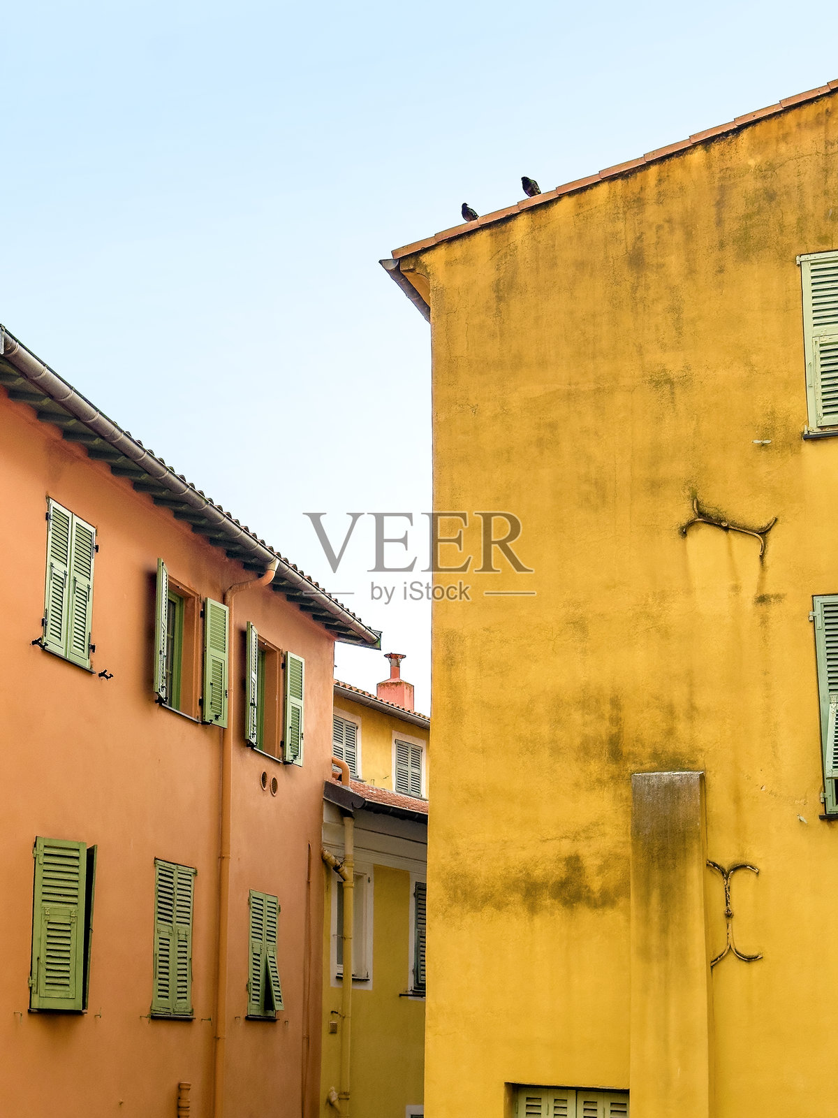 老城的特写视角，来自历史悠久的法国里维埃拉小镇门顿照片摄影图片