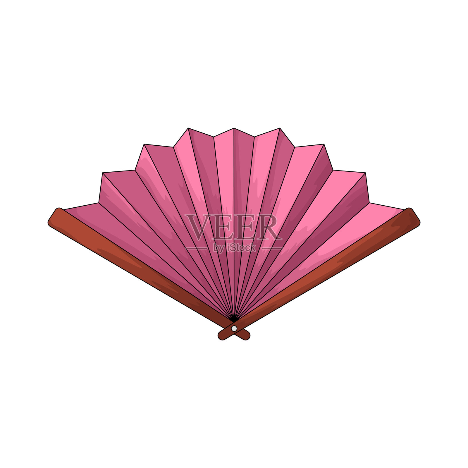 手扇插画图片素材