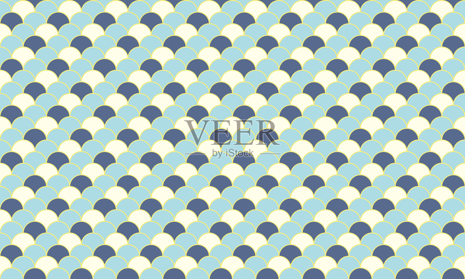 优雅的无缝水下图案。涵盖经典和日本瓷砖。艺术风格的包装纸中的时尚抽象。插画图片素材