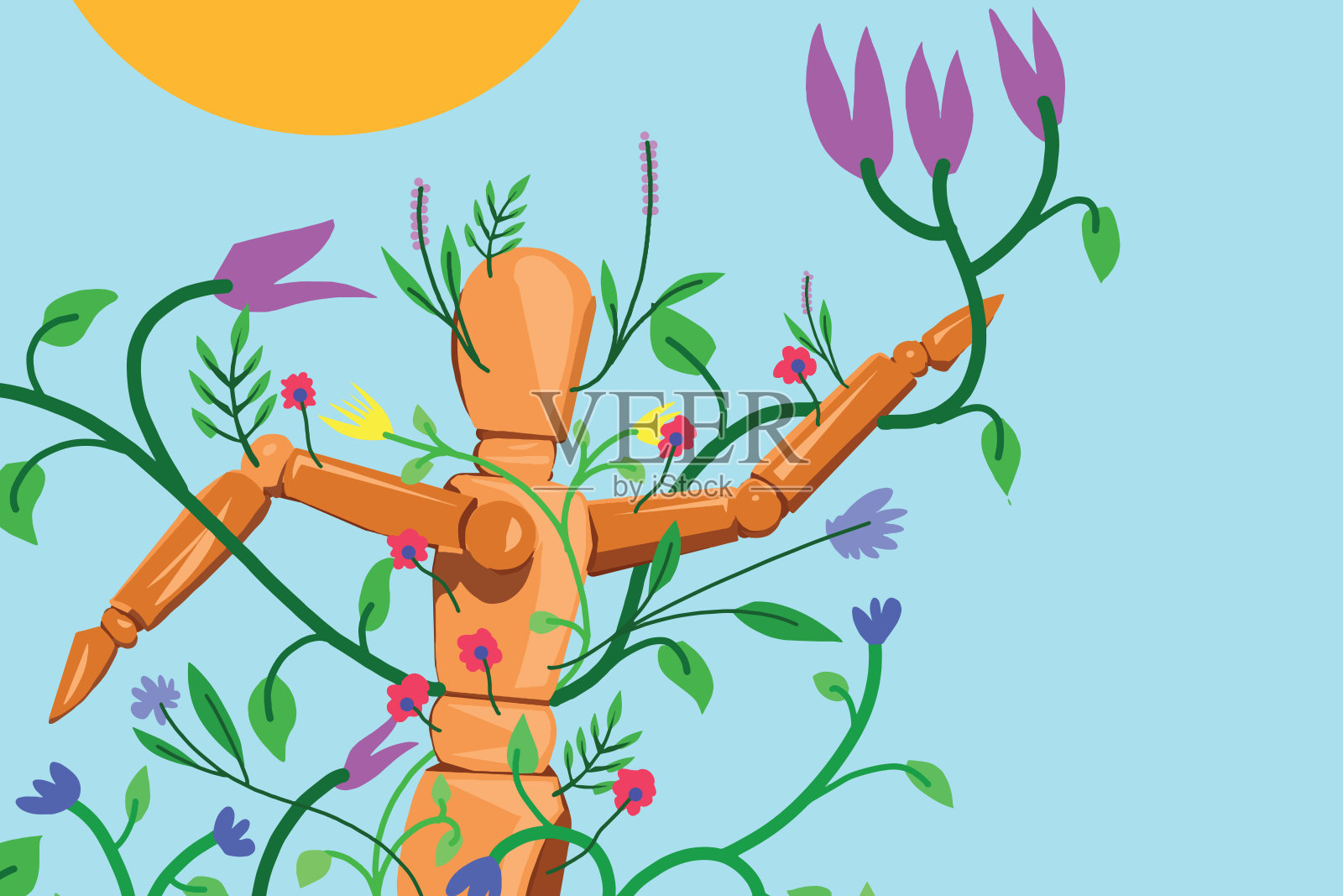 看看我和我的健康生活方式插画图片素材