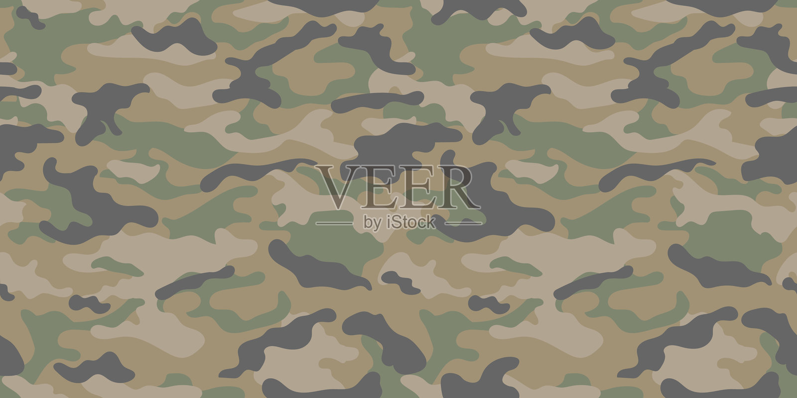 时尚的迷彩军用图案。卡其色军用图案用于纺织品。无缝纺织图案。插画图片素材