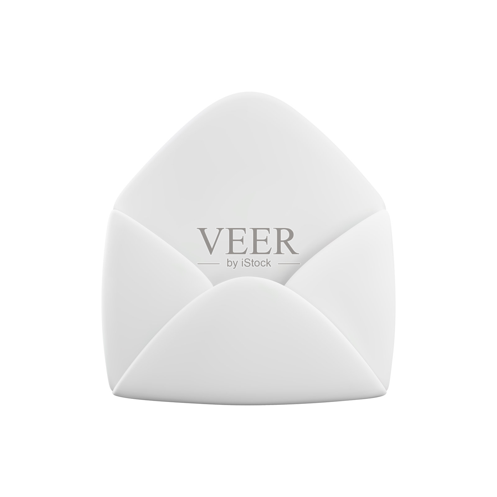 矢量卡通3D打开的空信封。逼真的3D渲染白色信件图标，新消息通知，电子邮件标志，新闻订阅符号。适合社交媒体、应用程序和广告的可爱设计元素。插画图片素材