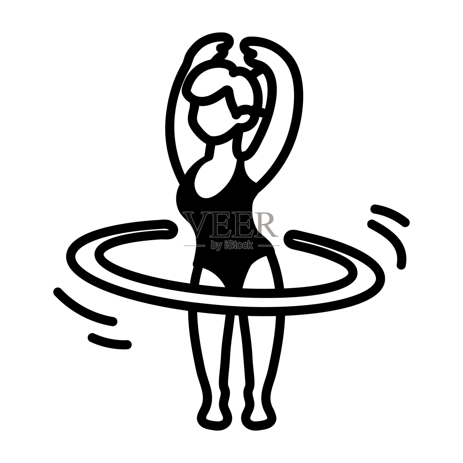 手绘风格的首席舞者表演图标插画图片素材