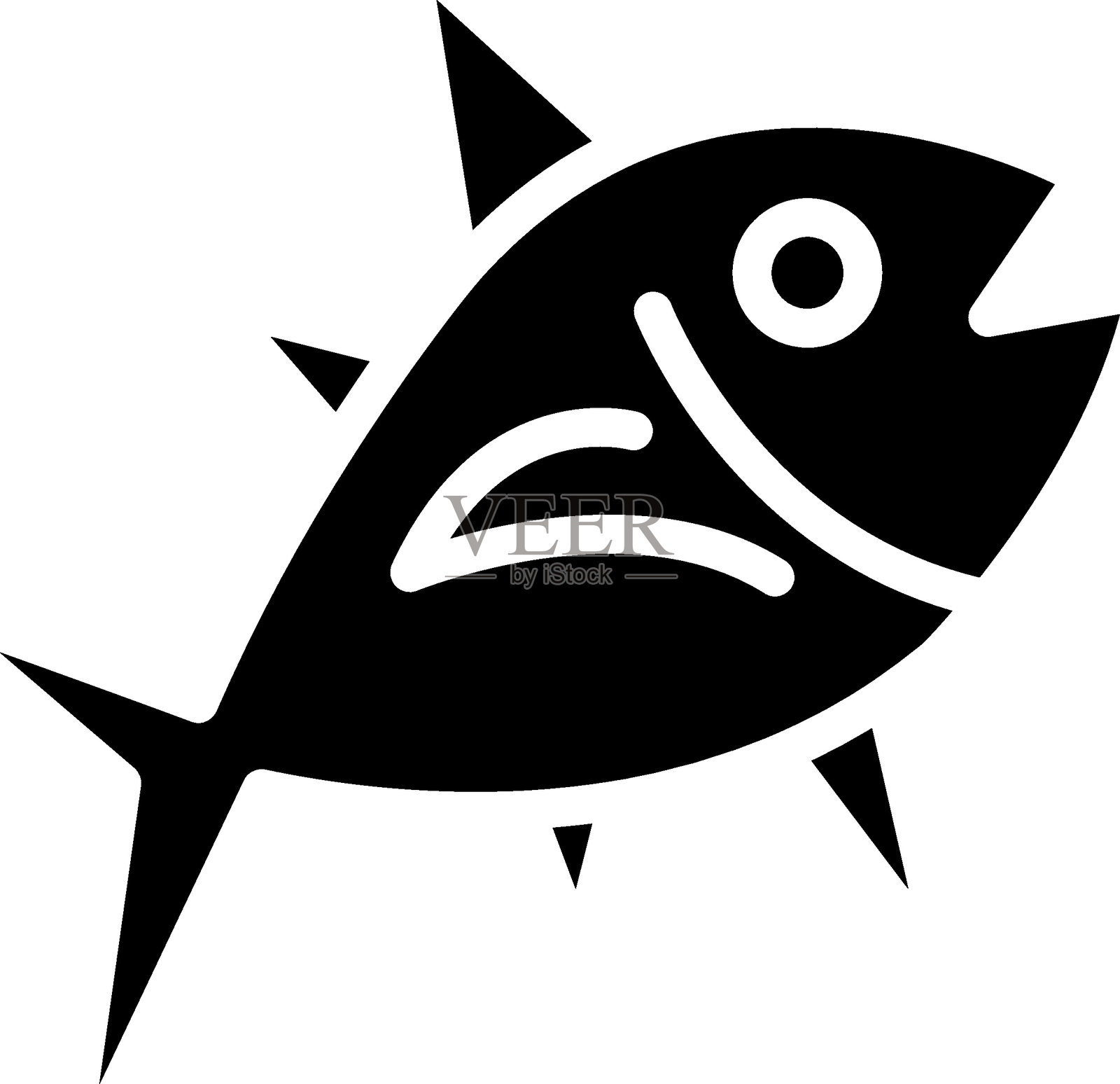 矢量设计金枪鱼扭曲图标风格插画图片素材