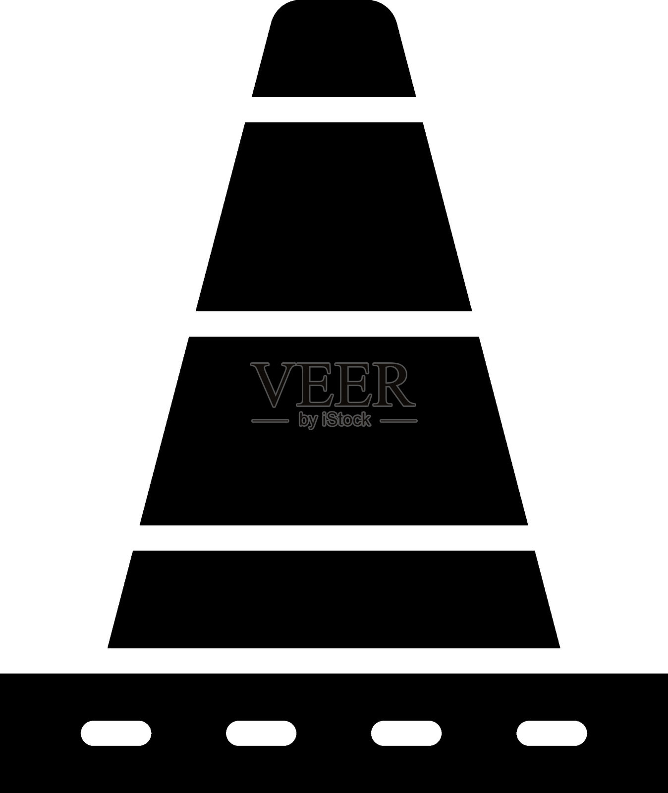 安全锥图标的矢量设计风格插画图片素材