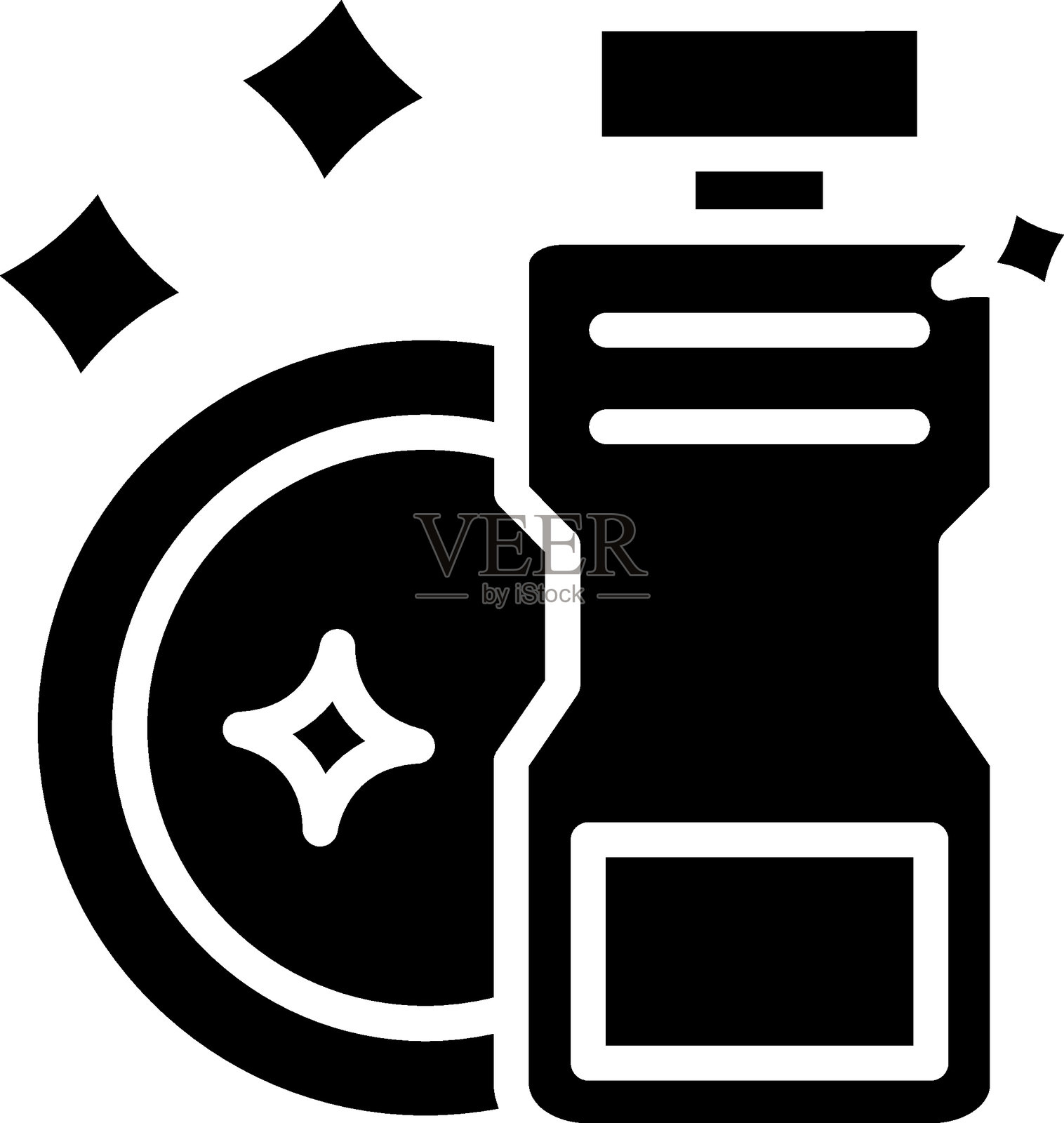 洗碗机洗涤剂图标的矢量设计风格插画图片素材