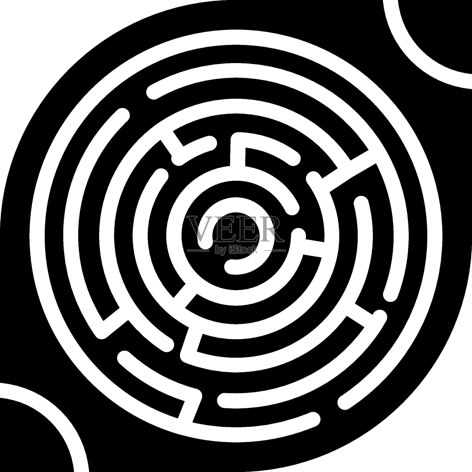 洞察迷宫图标风格的矢量设计插画图片素材