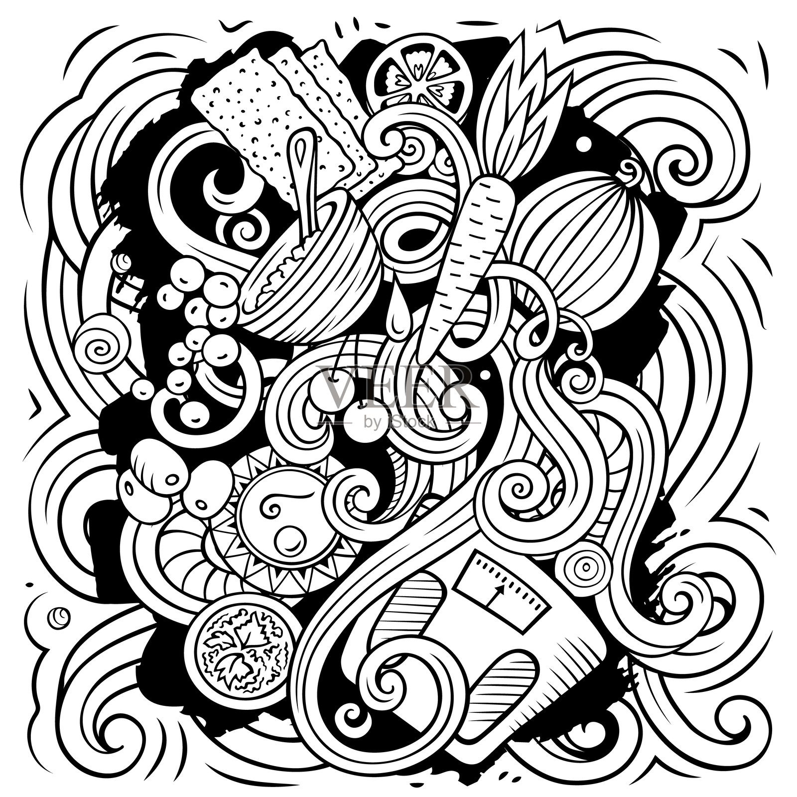 卡通矢量涂鸦饮食食品插图插画图片素材