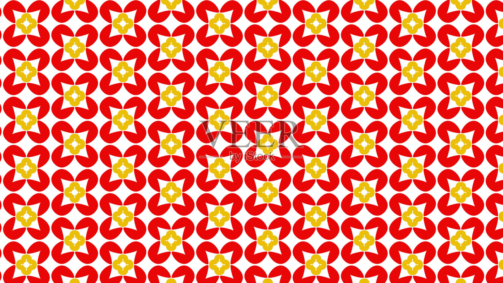 花卉几何无缝图案。带有花卉和简单形状的自然生态背景。传统装饰。插画图片素材