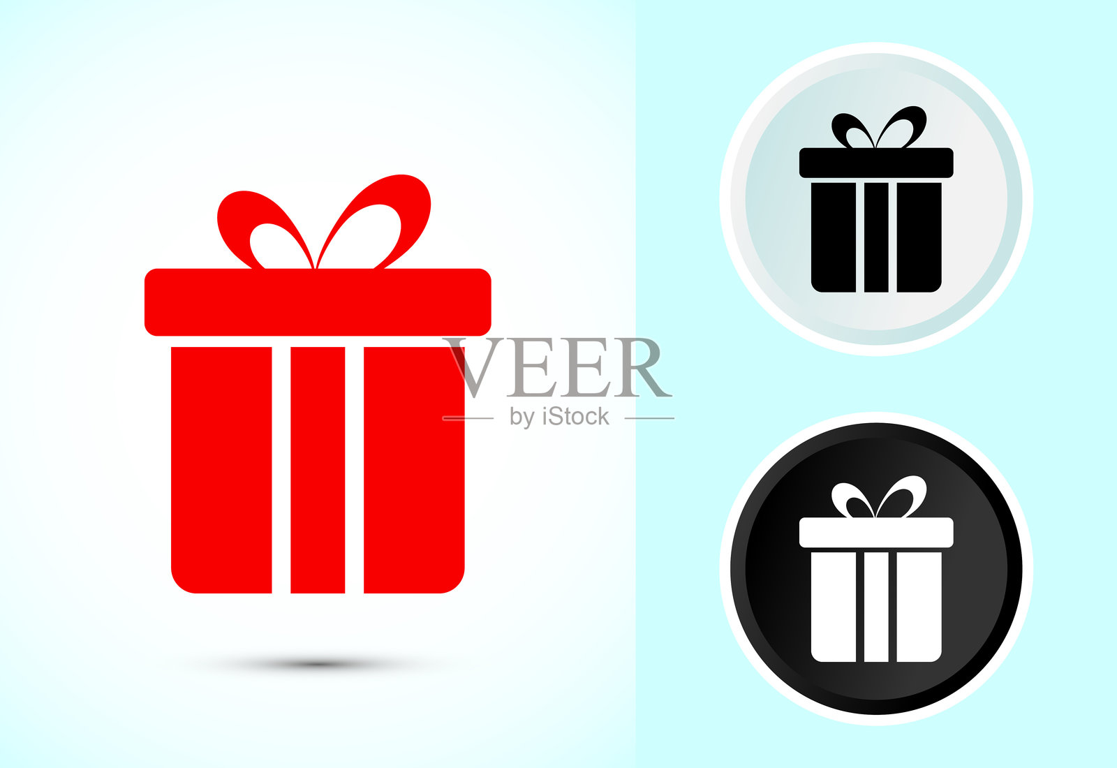 礼品盒图标设计插图，令人惊喜的礼品盒符号插画图片素材