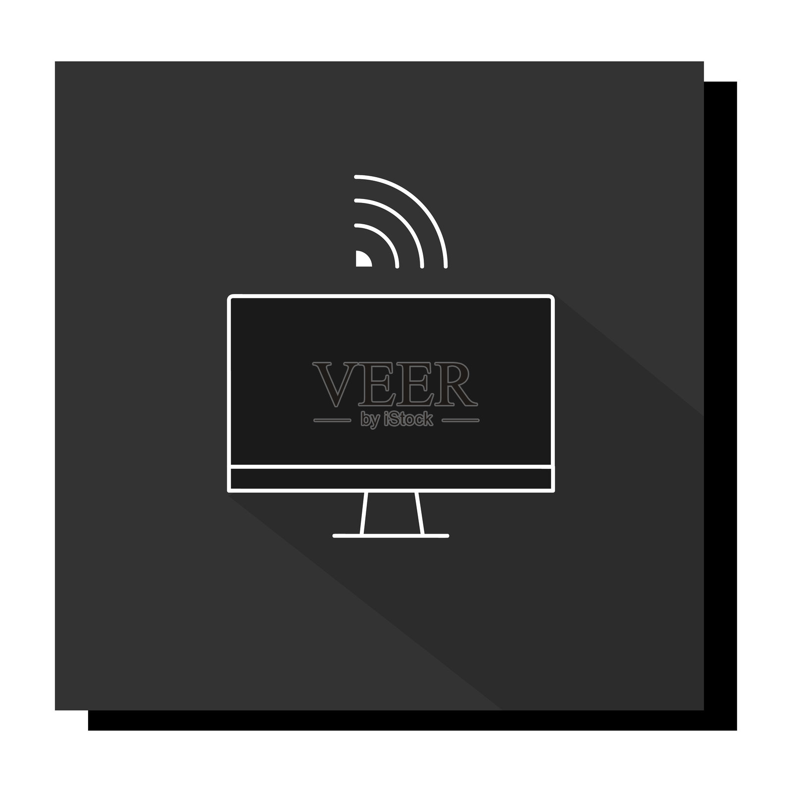 电脑和无线网络插画图片素材