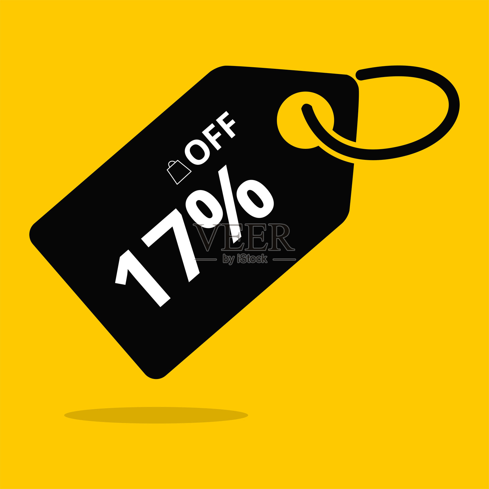 黑色优惠券促销17%折扣插画图片素材