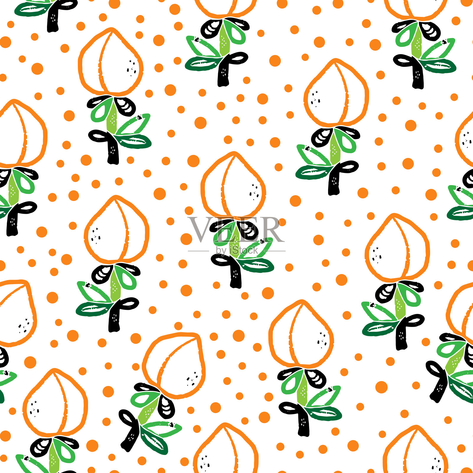 水果抽象磨砂纹理风格化图案设计向量插画图片素材