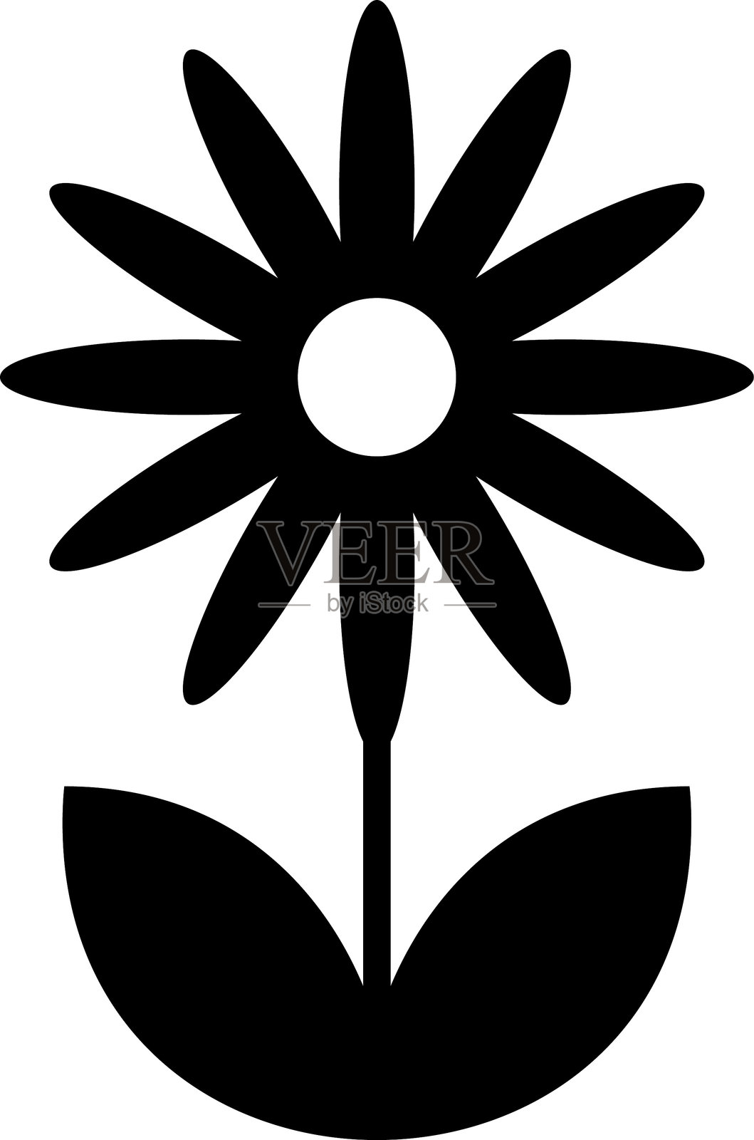 花朵图标矢量插图。春季花朵图标符号。花卉、植物、春天、可爱等。插画图片素材