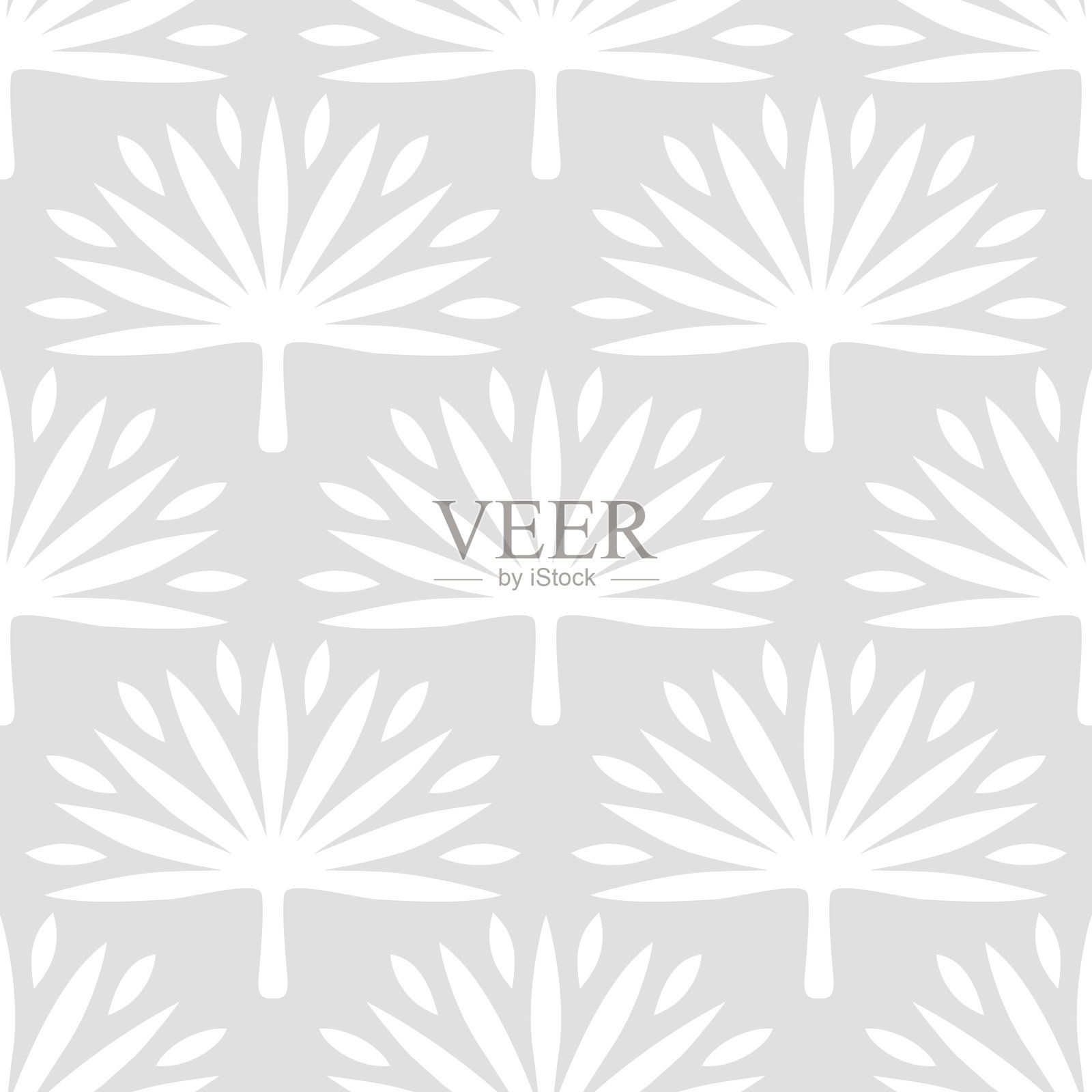 手绘对称花卉的矢量无缝图案。适用于纺织品、墙纸、包装纸和背景的美丽设计。插画图片素材