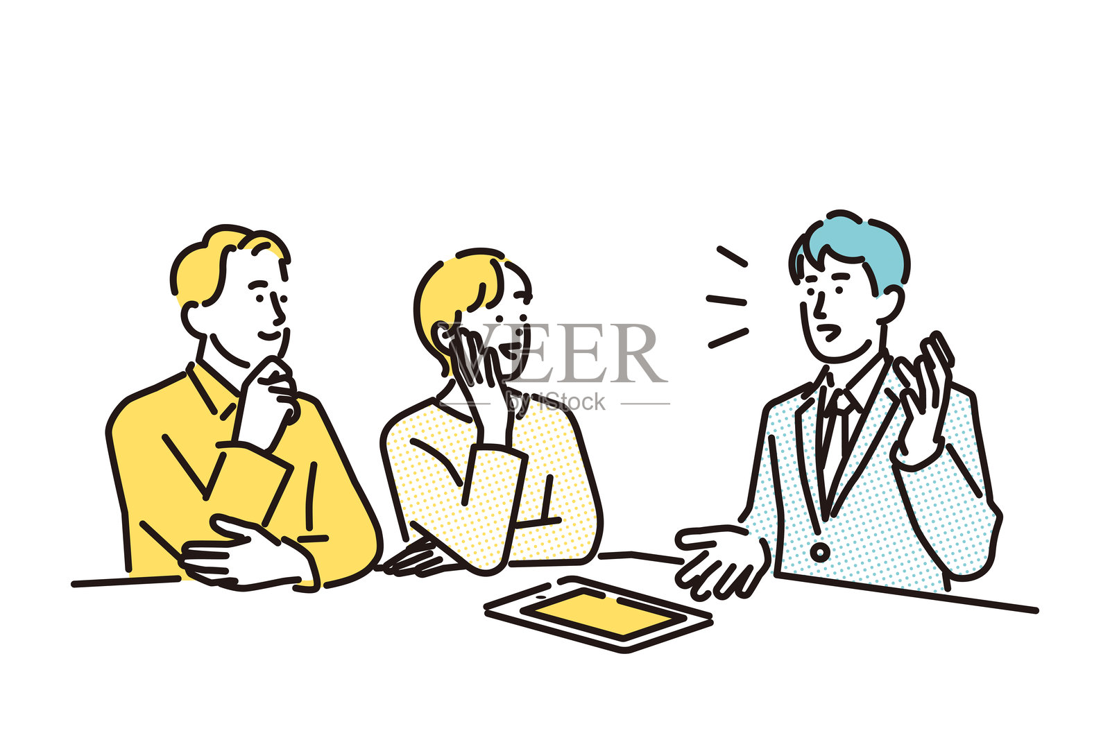 一男一女就资产管理进行咨询的插图插画图片素材