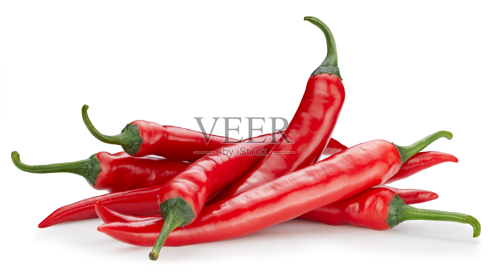 成熟的红色辣椒蔬菜，孤立在白色背景上照片摄影图片