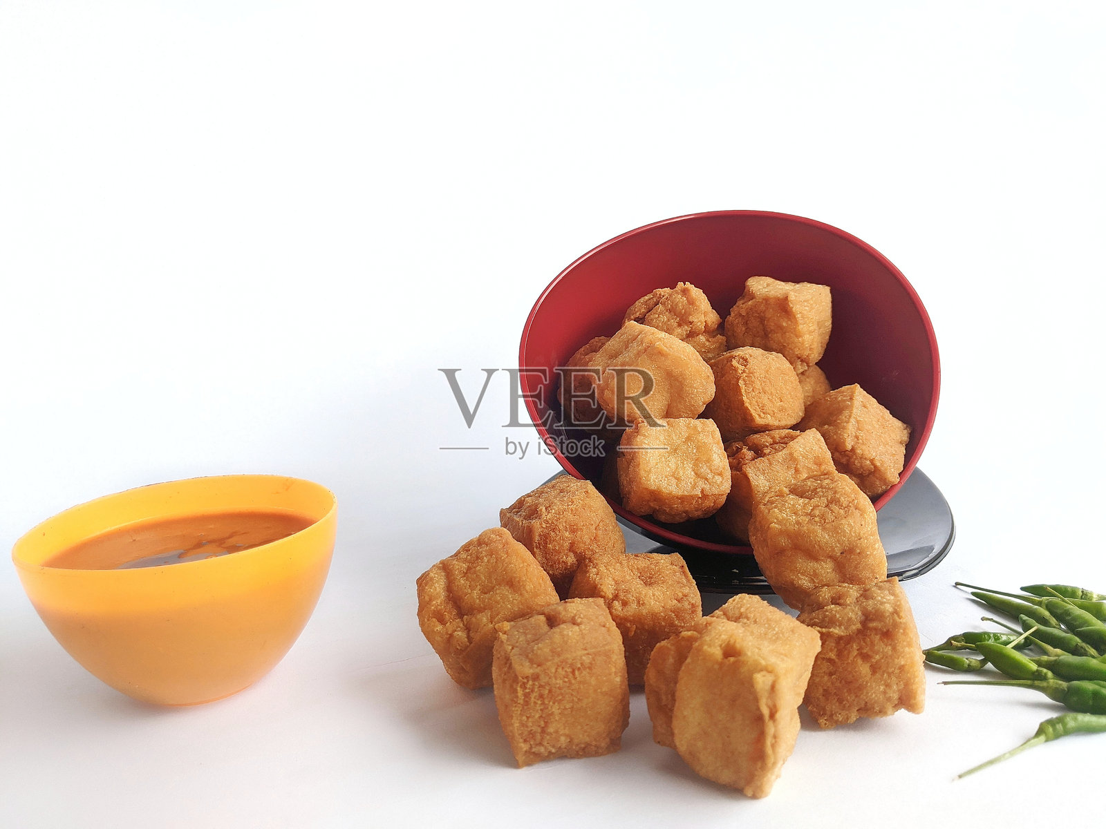 炸豆腐或苏门答腊豆腐照片摄影图片