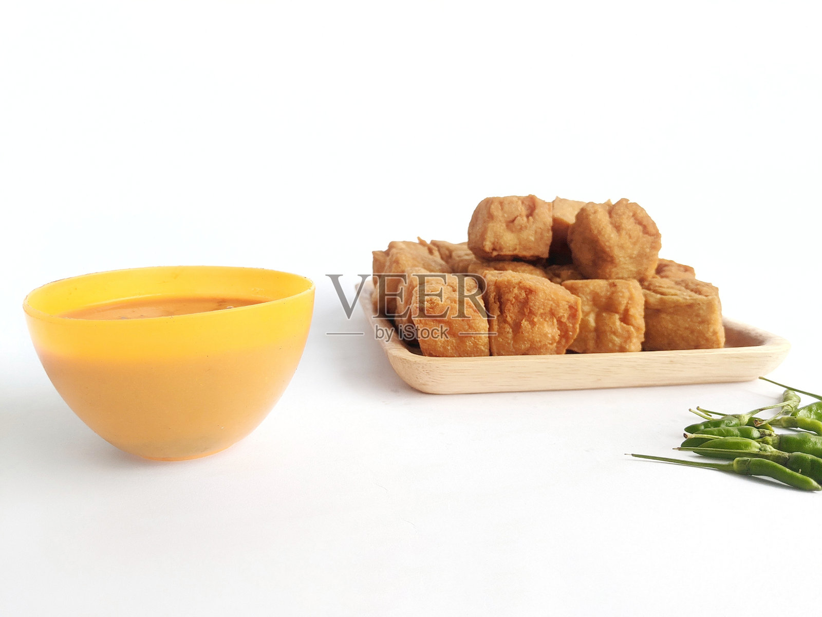 炸豆腐或苏门答腊豆腐照片摄影图片