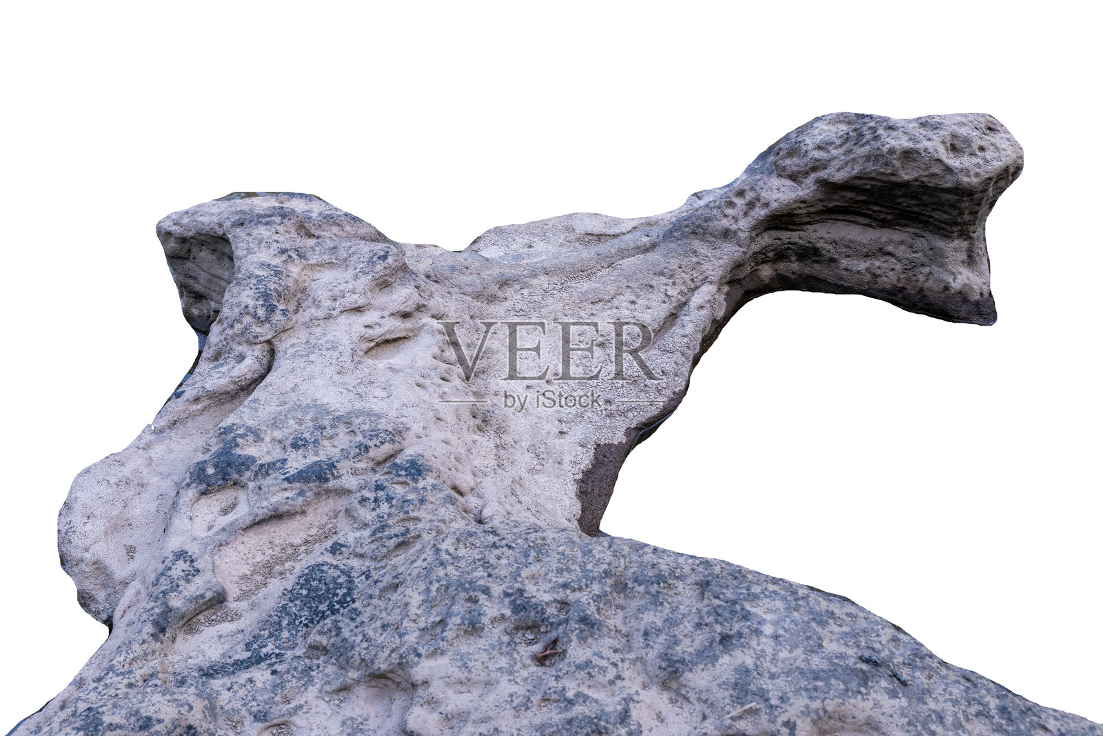 山上的树木、岩石和石头。孤立在白色背景上。照片摄影图片