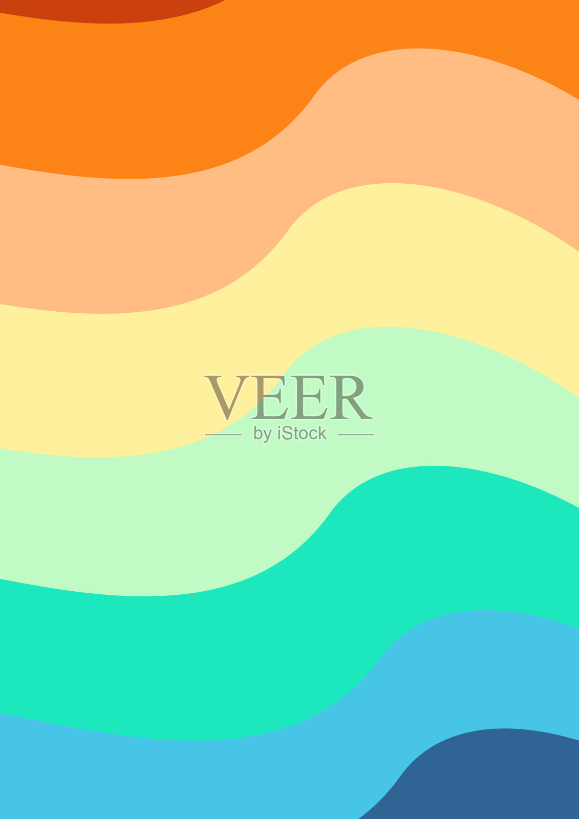 复古背景，混合了彩虹色。红色、黄色、绿色和蓝色的抽象纹理。插画图片素材