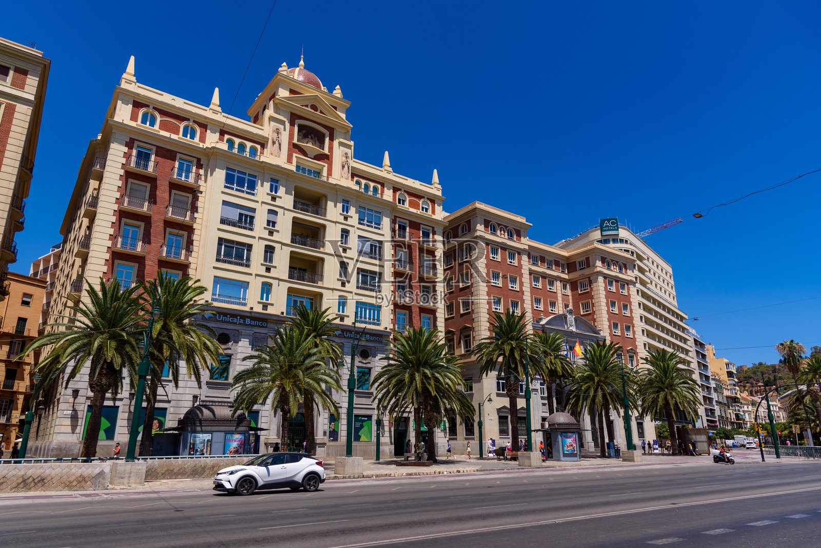 马拉加市中心的主要街道照片摄影图片