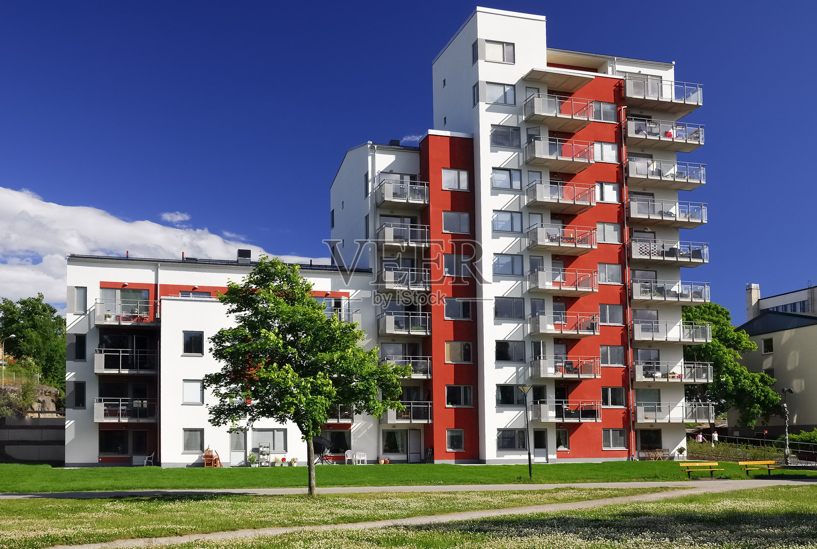 斯德哥尔摩的现代公寓建筑 - 瑞典照片摄影图片