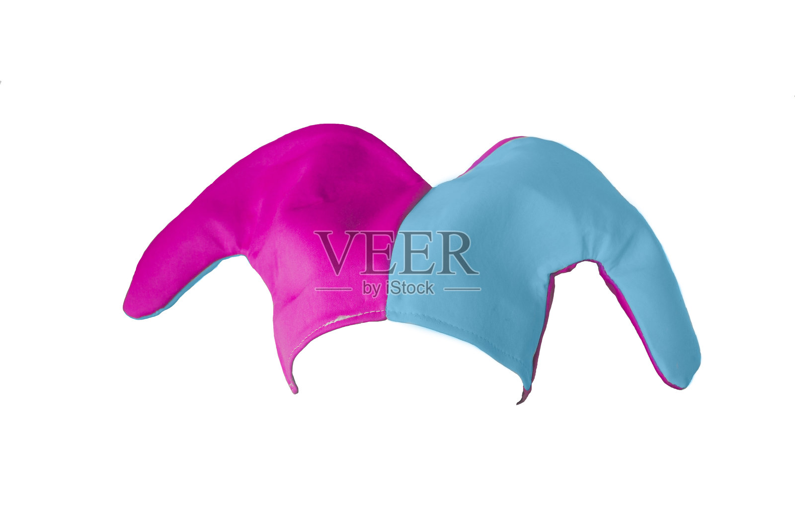 五彩斑斓的小丑帽子，适合狂欢节使用照片摄影图片