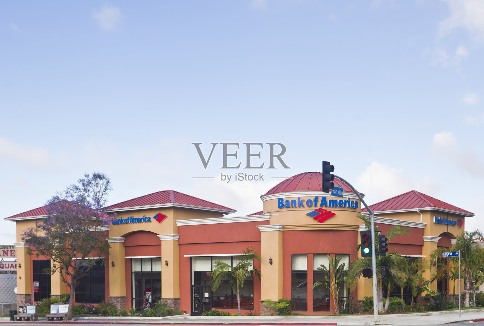 美国银行，洛杉矶分行。照片摄影图片