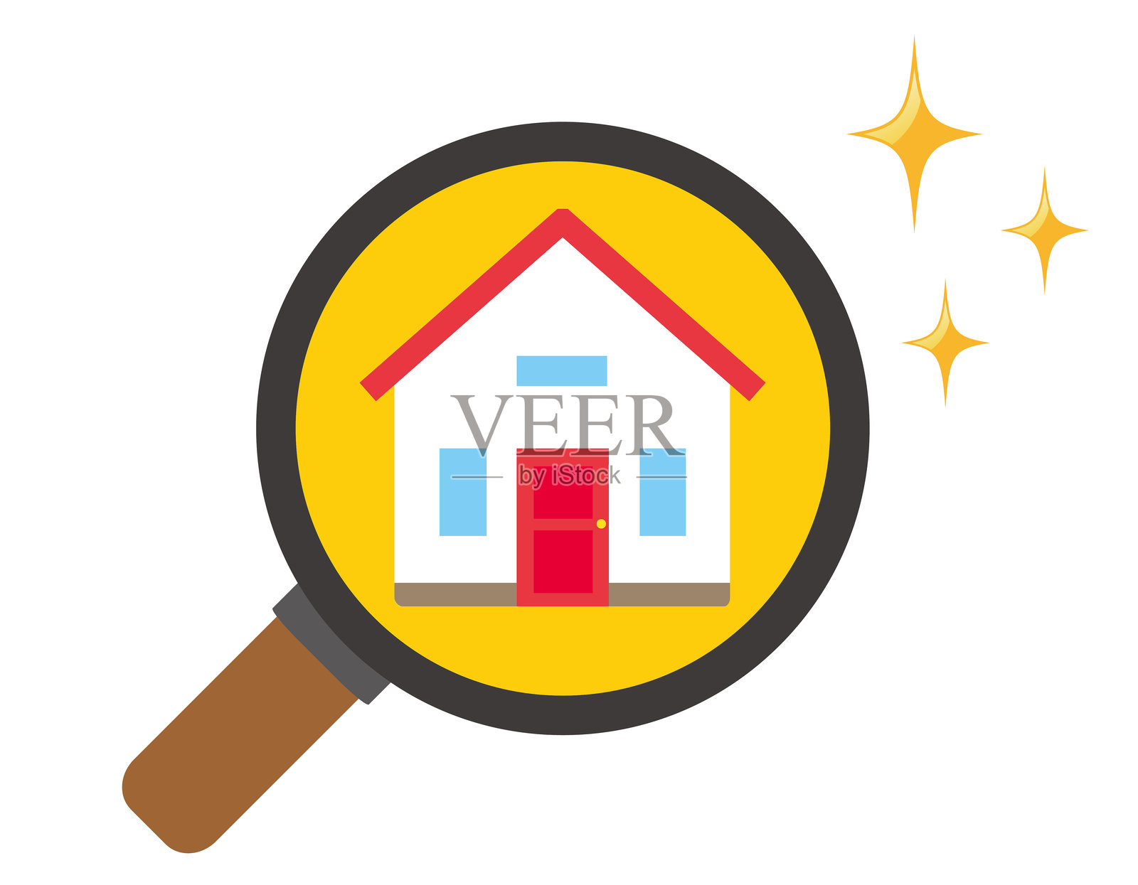 漂亮房子的剪贴画。房子的图标。插画图片素材