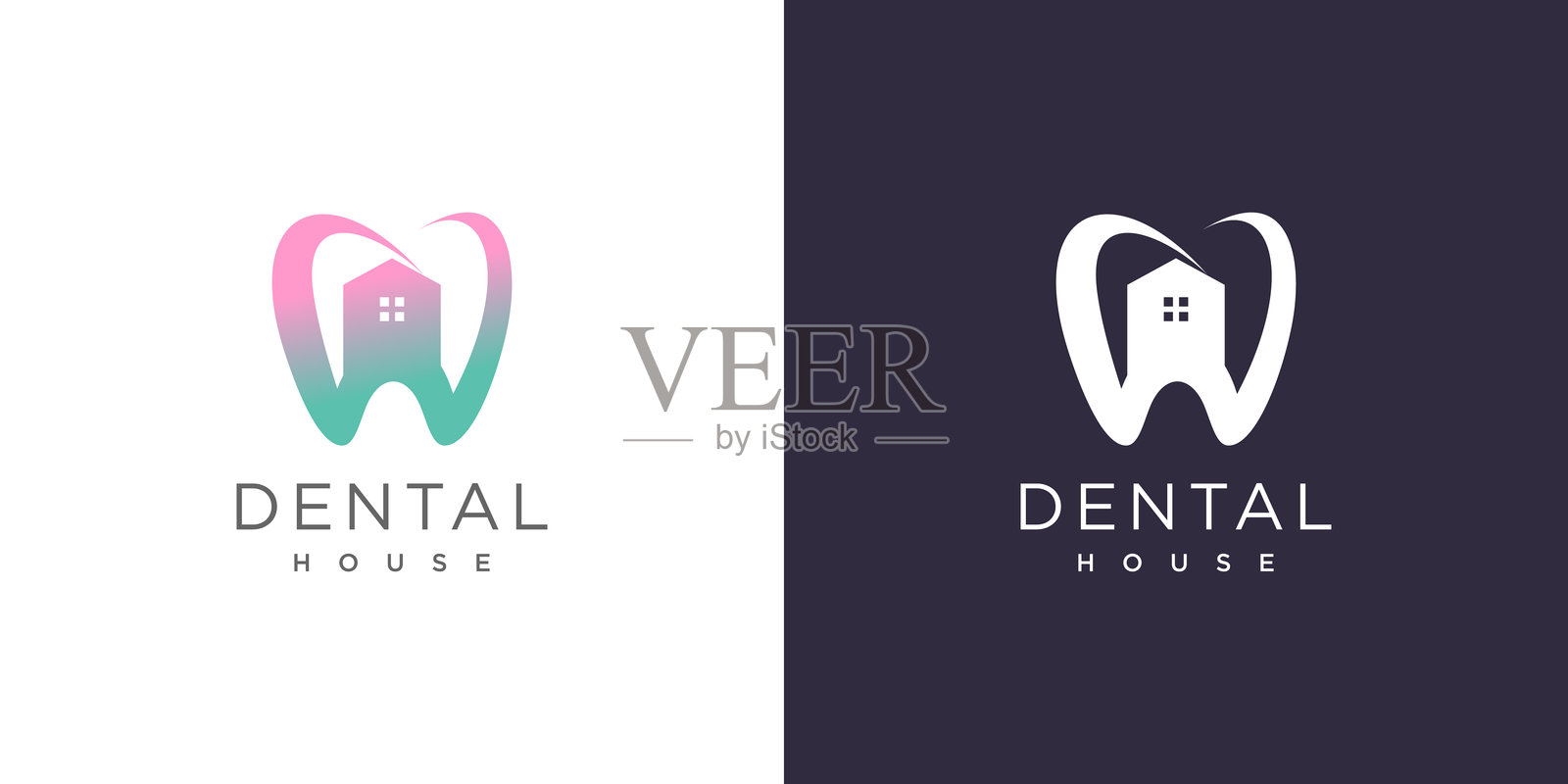 现代新颖的牙科logo设计理念插画图片素材