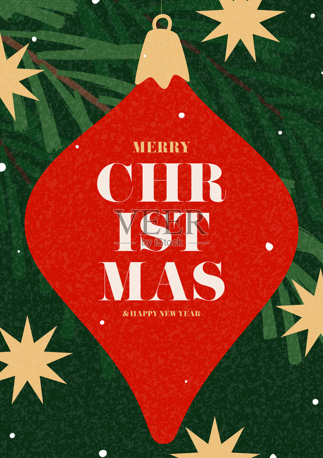 时尚的圣诞节和新年海报插画图片素材