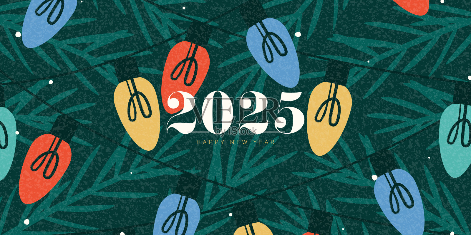 2025新年快乐横幅插画图片素材