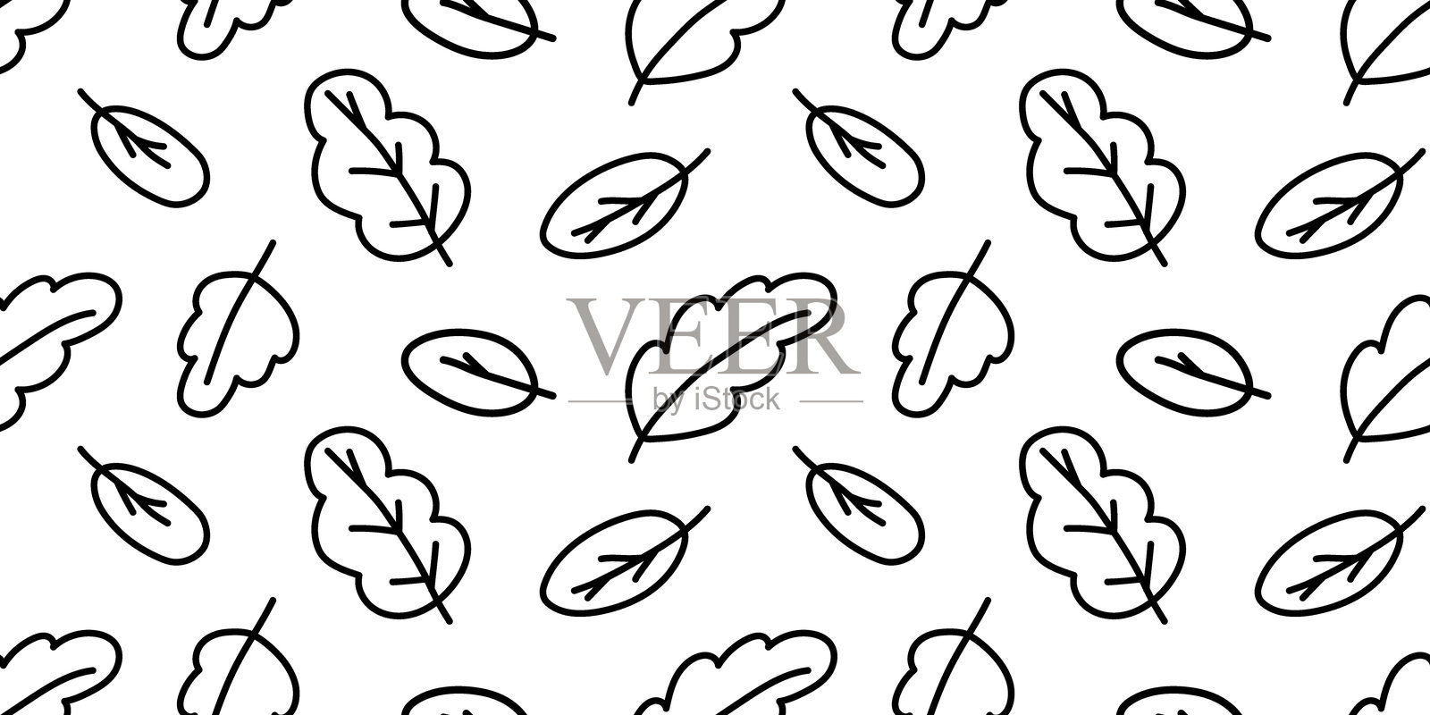 无缝的叶子背景。插画图片素材