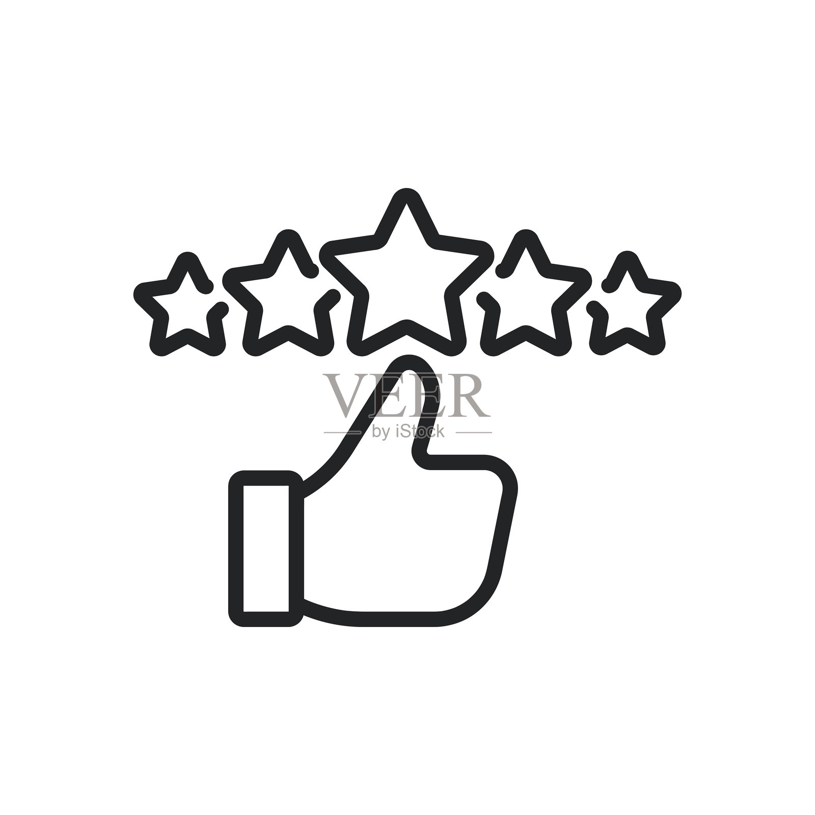 积极反馈细线图标。可编辑的线条和完美像素，透明背景。插画图片素材