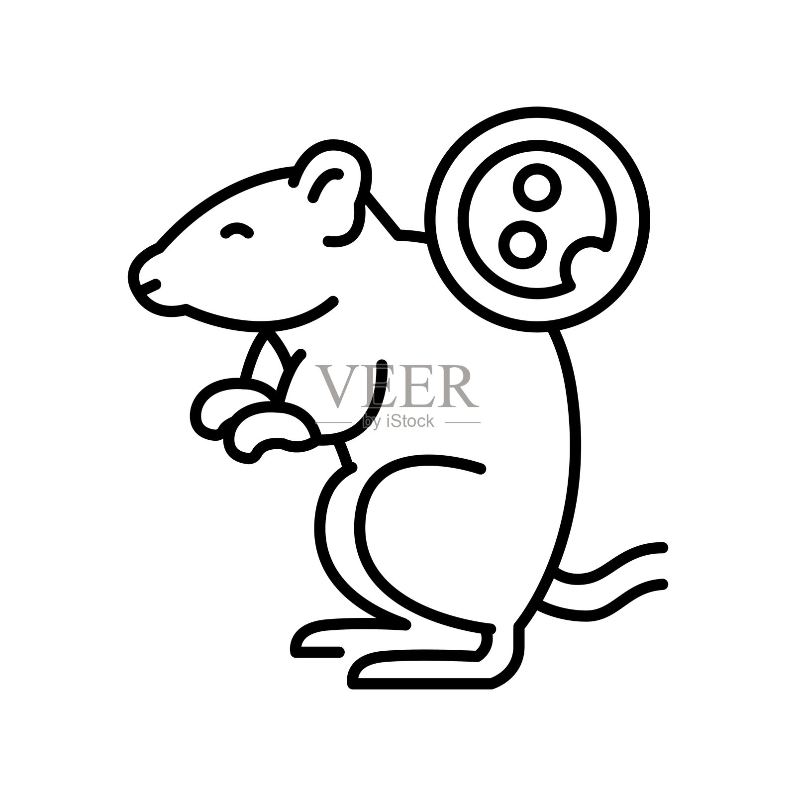 转基因生物黑色线条图标。插画图片素材