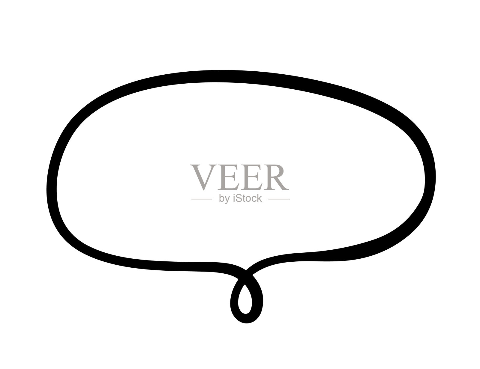 彩色聊天气泡，手绘信息文本云元素，独立于白色背景。可爱的矢量插图形状插画图片素材