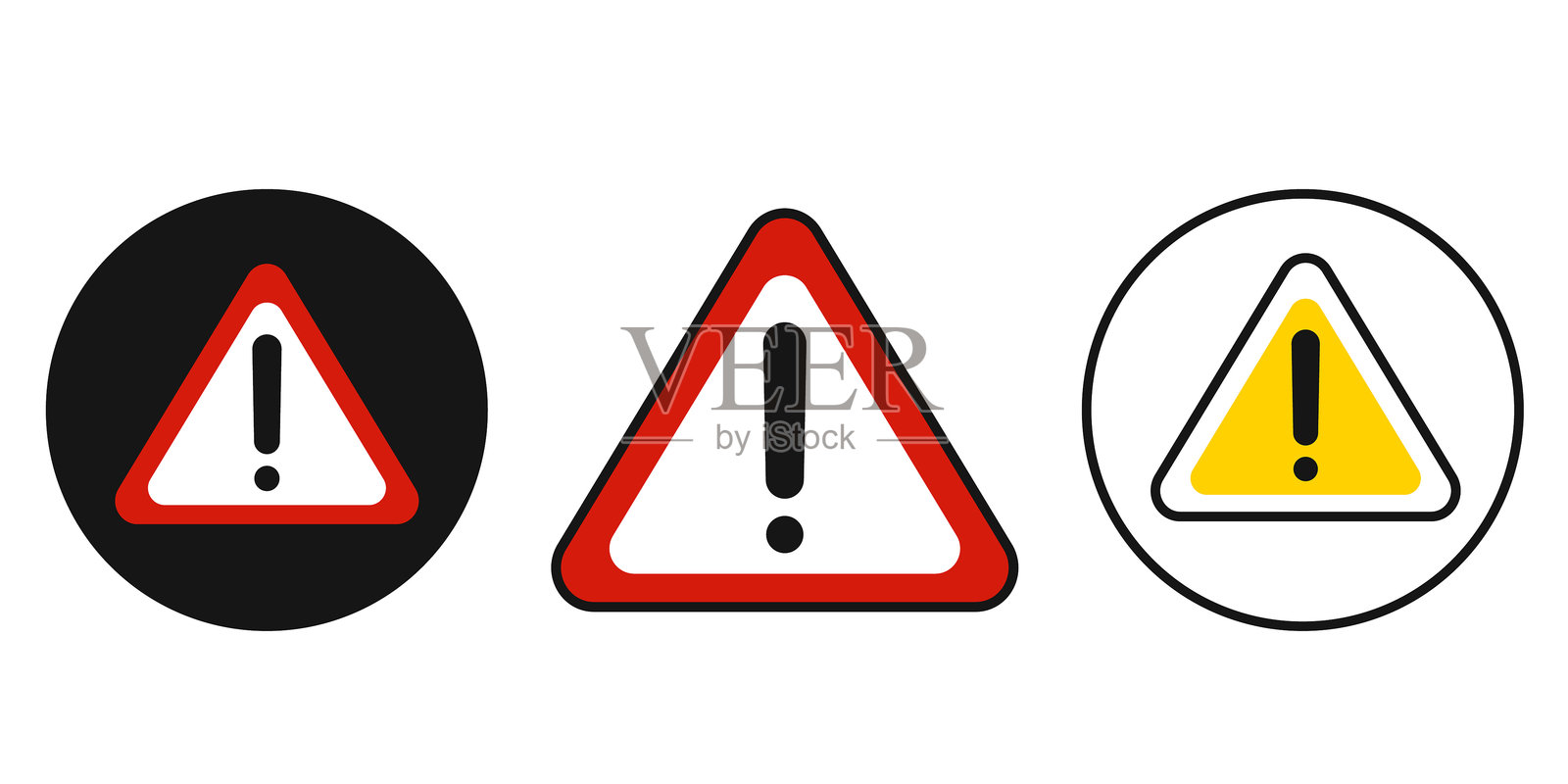 红色、黑色和轮廓样式的播放按钮图标集。媒体和视频概念。插画图片素材